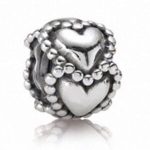 Pandora Retired Circle of Hearts Elegant Sterling Silver Charm